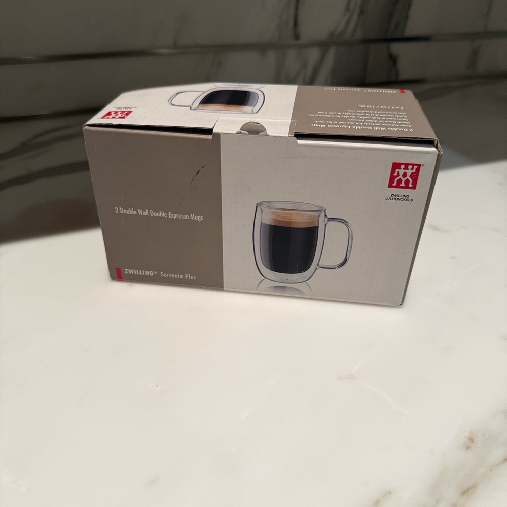 Set of 2 ZWILLING J.A. Henckels Double Wall Espresso Mugs - Clear